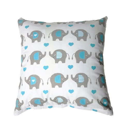 Jasiek, bawełniana poszewka na poduszkę 40x40, słoniki