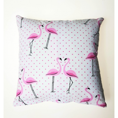 Jasiek, bawełniana poszewka na poduszkę 40x40, flamingi