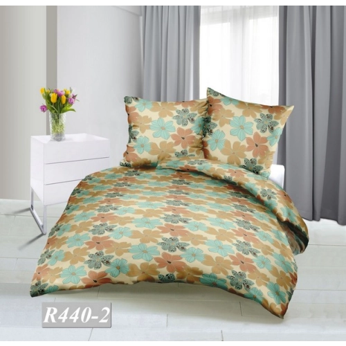 Delikatna pościel z kory bawełnianej kolorowa 160 x 200