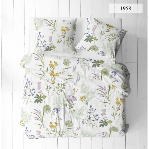komplet pościeli 160x200 plus 2 poszewki 70x80.Letnie kwiaty .Botanika