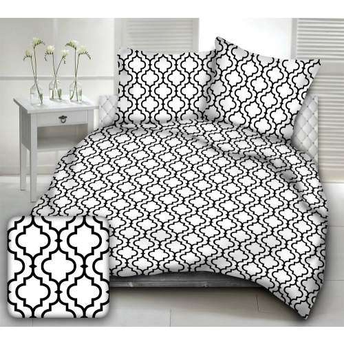 Komplet Pościeli z Bawełny 160x200 czarne maroko