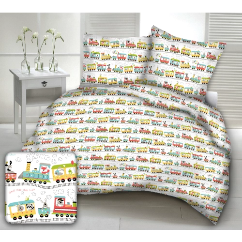 Komplet Pościeli z Bawełny 160x200 pociąg