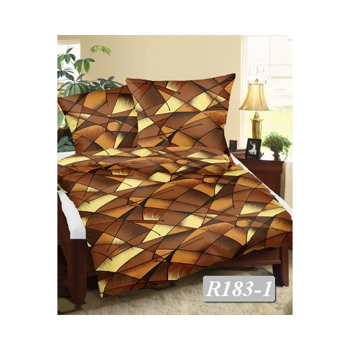 Pościel Kora Bawełniana Gruba 100% 160 x 200 2 x 70 x80 Trójkąty brązowe