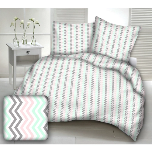Komplet Pościeli z Bawełny 160x200 zygzak