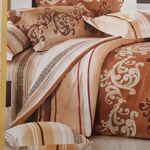 Komplet z delikatnej satyny bawełnianej brąz