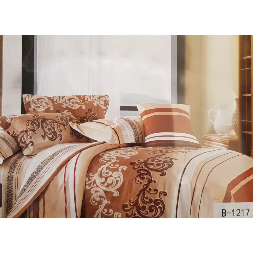 Komplet z delikatnej satyny bawełnianej brąz