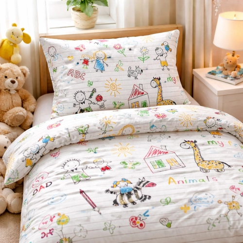 ANNA Kids Animals – Pościel dziecięca 100x135 + 40x60 100% Bawełna