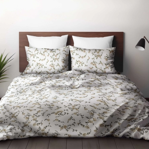 Jasna bawełniana pościel w herbaciane róże