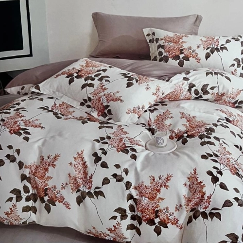 Jasna poścel z bawełny satynowej w herbaciane kwiaty