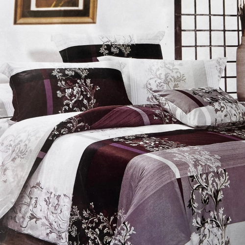 Pościel do sypialni o satynowym wykończeniu z nadrukiem ornamentów