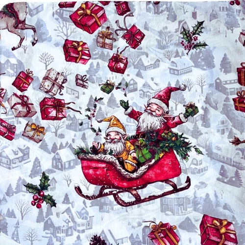 Poszewka na poduszkę w sanie mikołaja