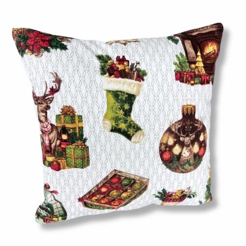 Świąteczna poszewka na jaśka w świąteczny wzór