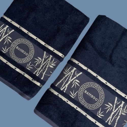 Komplet recznikow bambusowych granatowy